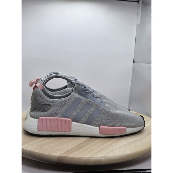 Adidas NMD R1 Boost Womens 8 Gray Pink Running Shoes Low Athletic Gym BY3058 - Picture 3 of 9